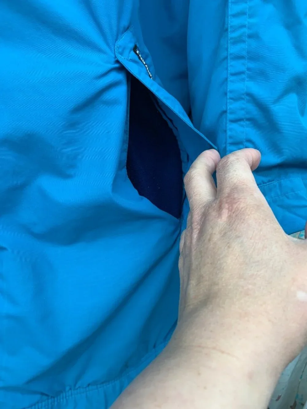 Patagonia Reversible Blue Jacket With Fleece Lining Snap & Zip Closure Size XL